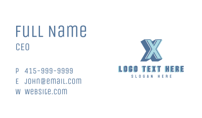 Studio Stripe Letter X Business Card Image Preview