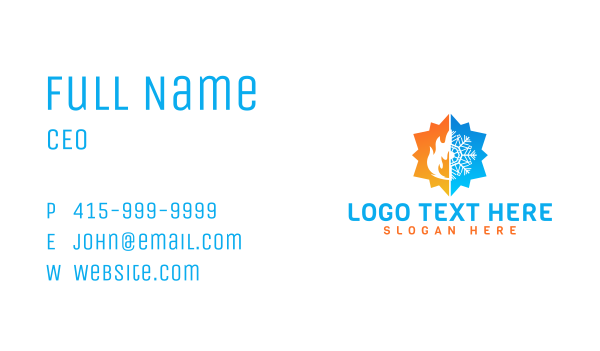 Flame Snowflake Thermal Business Card Design Image Preview