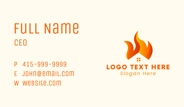 Blazing Fire House Business Card Design Image Preview