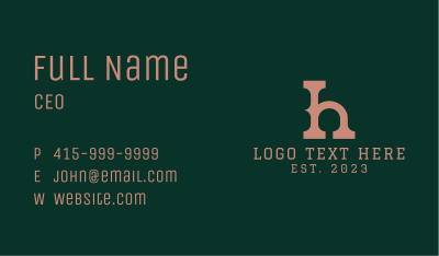 Western Letter H Business Card Image Preview