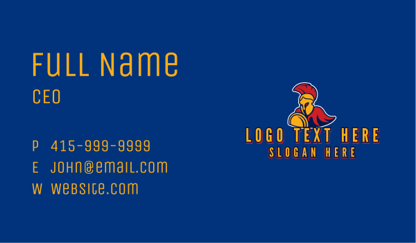 Spartan Warrior Soldier Gaming Business Card Design Image Preview