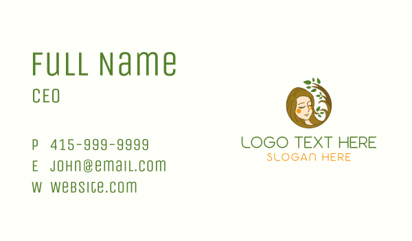 Woman Organic Hair Business Card Design Image Preview