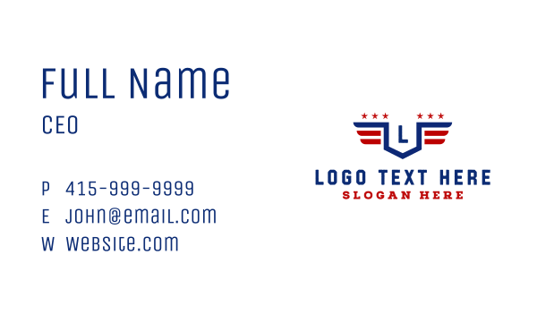 American Flag Shield Business Card Design Image Preview