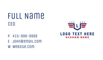 American Flag Shield Business Card Image Preview