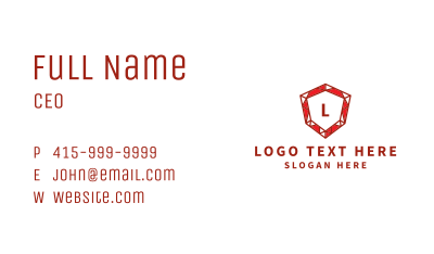Ruby Gemstone Letter Business Card Image Preview
