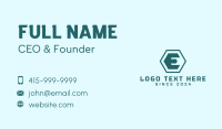 Modern Green Letter E Business Card Image Preview