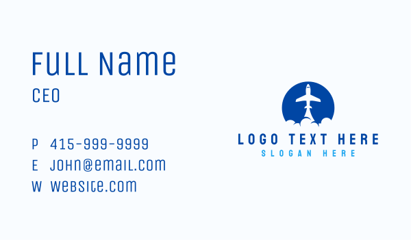 Travel Jet Plane  Business Card Design Image Preview