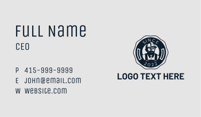 Contractor Mascot Badge Business Card Image Preview
