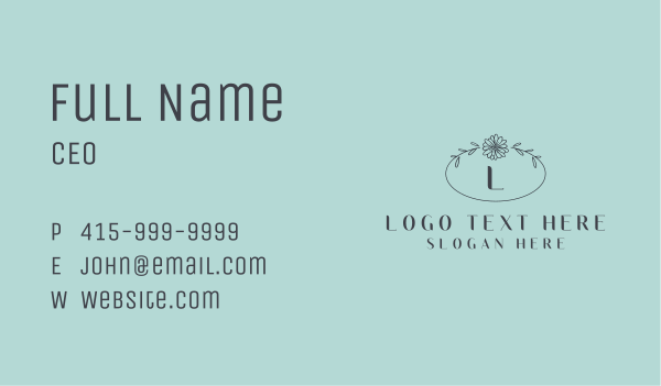 Natural Flower Boutique Business Card Design Image Preview