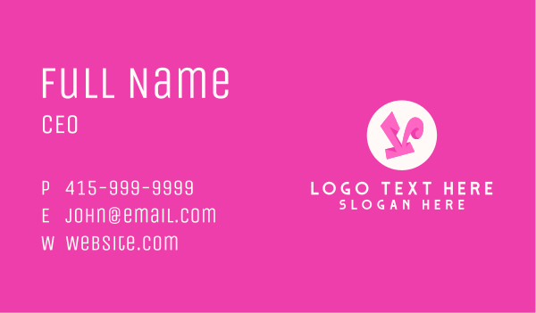 Pinky Funky Letter V Business Card Design Image Preview