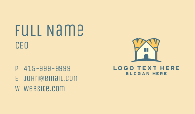 House Broom Cleaning Business Card