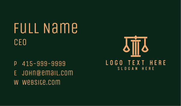 Gold Law Scale Business Card Design Image Preview