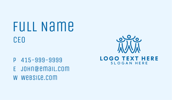 Blue People Community Business Card Design Image Preview