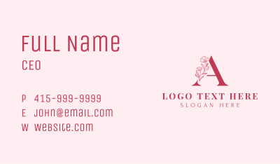 Floral Plant Letter A Business Card Image Preview