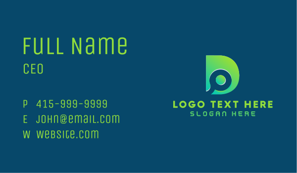 Gradient Tech Letter D Business Card Design Image Preview