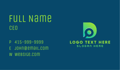 Gradient Tech Letter D Business Card Image Preview