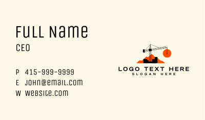 Industrial Construction Crane Business Card Image Preview