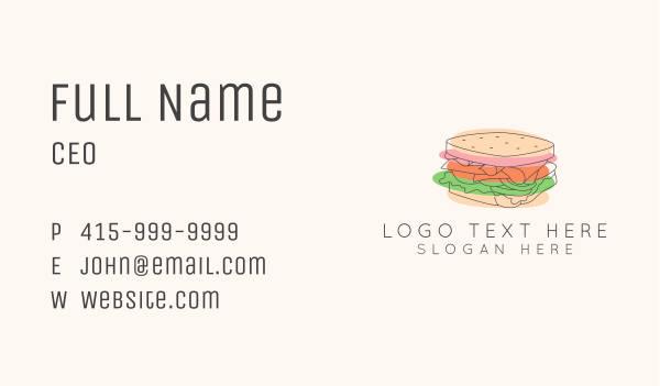 Fun Sandwich Bar Business Card Design Image Preview