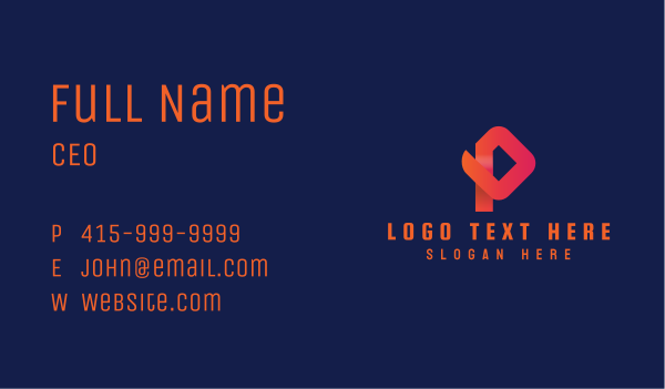 Generic Modern Letter P Business Card Design Image Preview