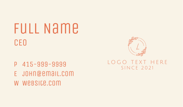 Wellness Leaf Lettermark Business Card Design Image Preview