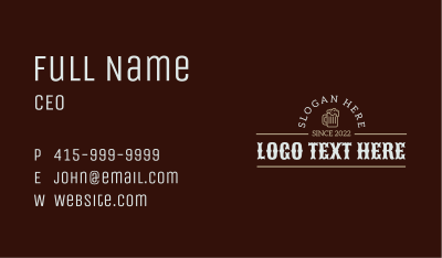 Masculine Beer Wordmark Business Card Image Preview