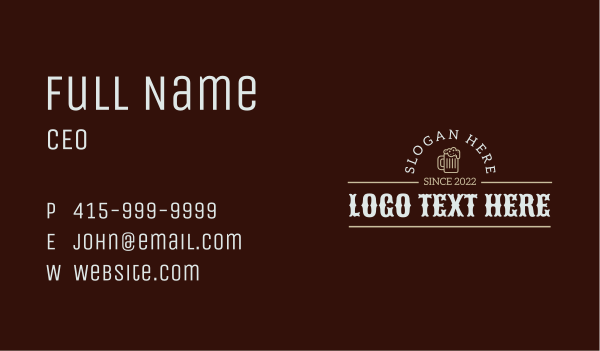 Masculine Beer Wordmark Business Card Design Image Preview