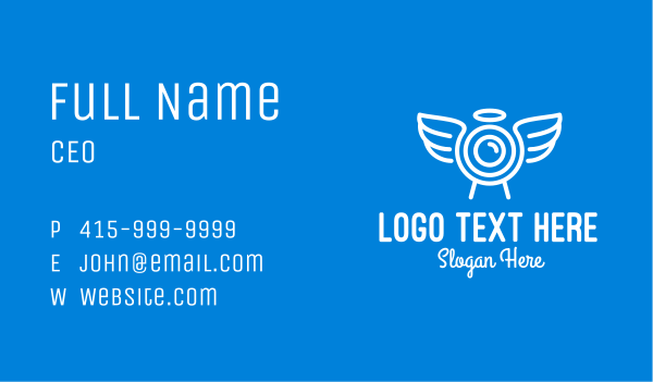 Minimalist Angel Camera Business Card Design Image Preview