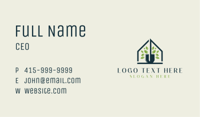 House Leaf Shovel Gardening Business Card Image Preview