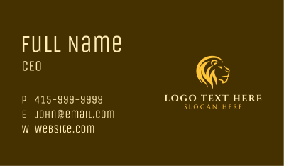 Yellow Lion Safari Business Card Image Preview