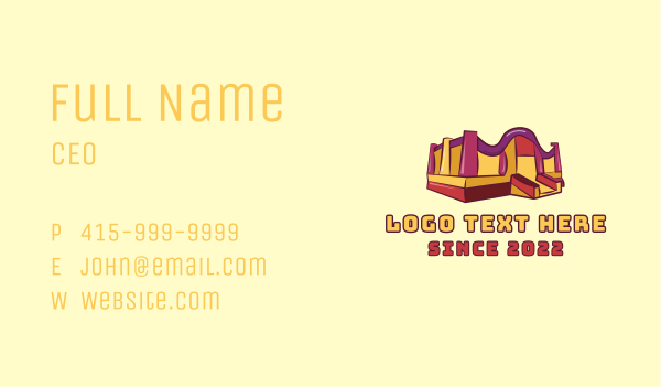 Kiddie Bounce House Business Card Design Image Preview