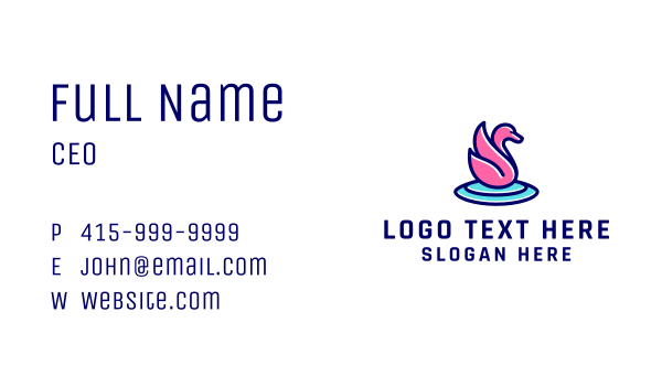 Pretty Swan Lake Business Card Design Image Preview