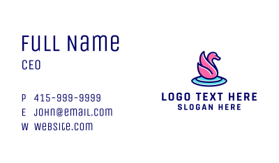 Pretty Swan Lake Business Card