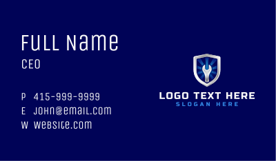 Shield Repair Wrench Business Card Image Preview