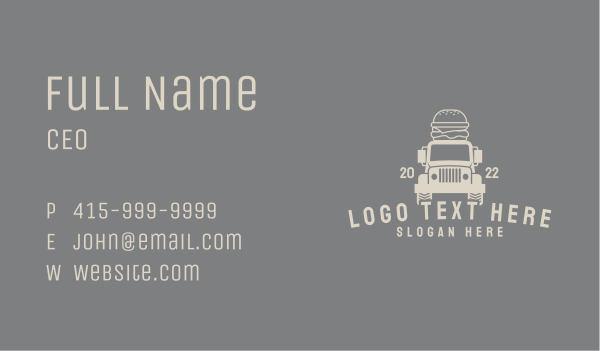 Burger Food Truck  Business Card Design Image Preview