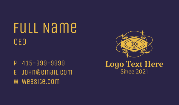 Mystical Eye Planet Business Card Design Image Preview