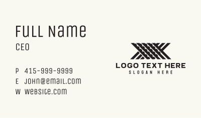 Metal Works Letter X Business Card Image Preview