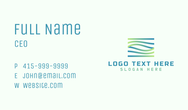 Gradient Wave Agency Business Card Design Image Preview
