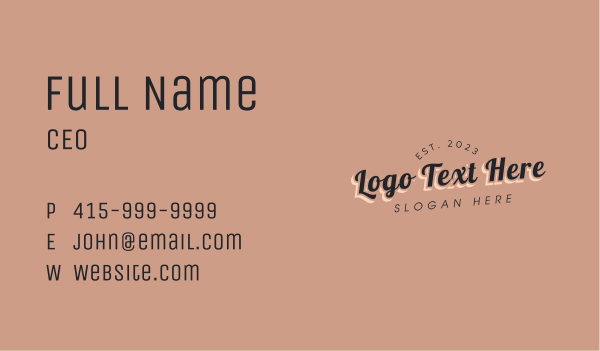 Casual Tilted Wordmark Business Card Design Image Preview