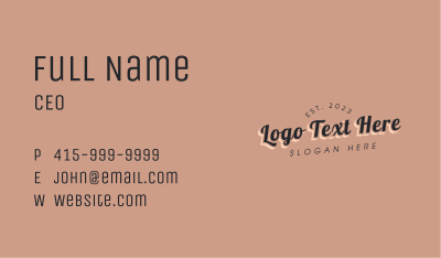Casual Tilted Wordmark Business Card Image Preview