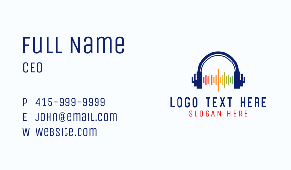 Headset Music Wave Business Card Design Image Preview