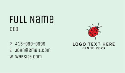 Ladybug Heart Mascot  Business Card Image Preview