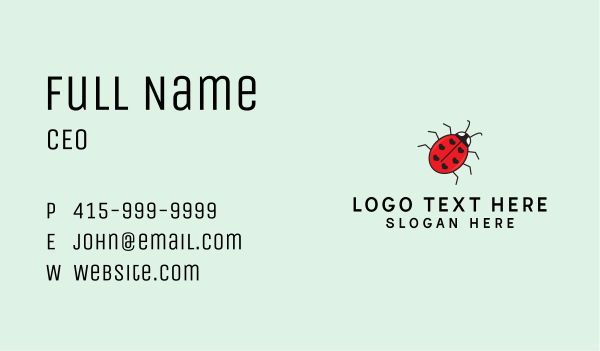 Ladybug Heart Mascot  Business Card Design Image Preview