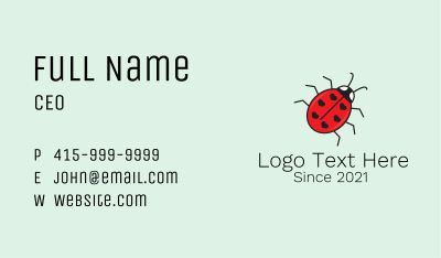 Ladybug Heart Mascot  Business Card