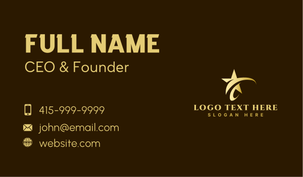 Premium Stylish Star  Business Card Design