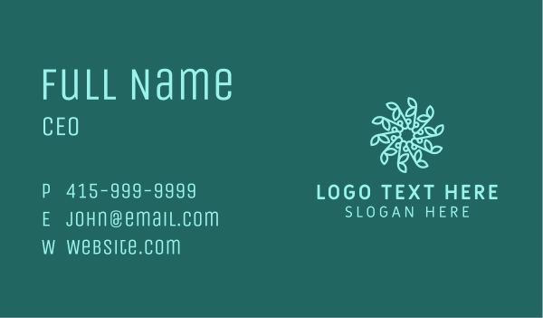 Blue Snowflake Flower Business Card Design Image Preview