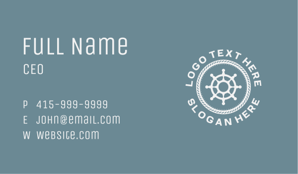 Nautical Helm Rope   Business Card Design Image Preview