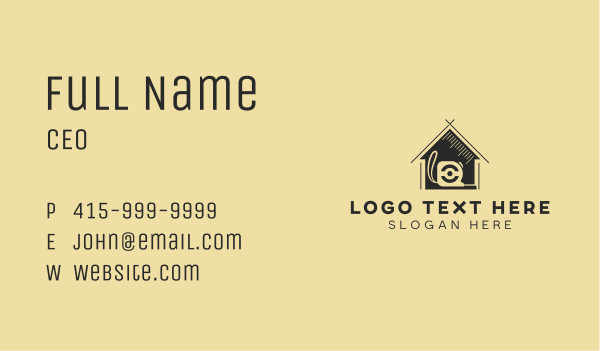 Tape Measure Contractor Business Card Design Image Preview