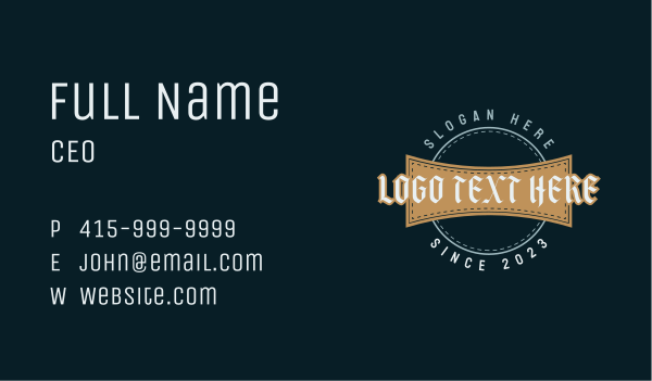 Gothic Vintage Wordmark Business Card Design Image Preview