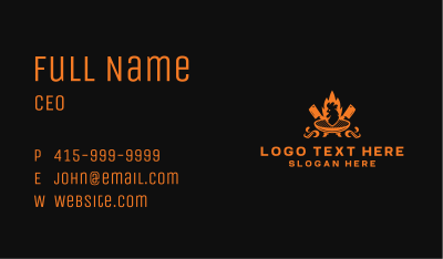 Chicken Flame BBQ Business Card Image Preview