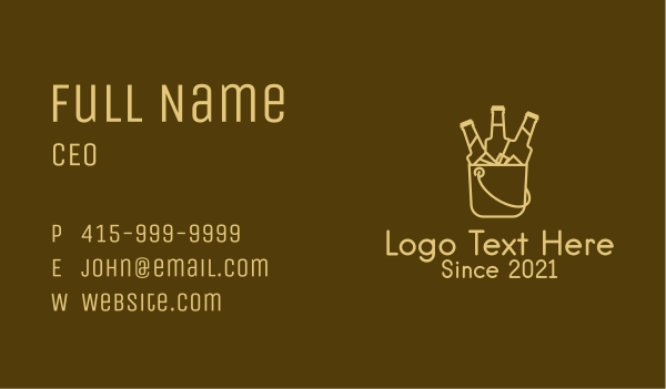 Yellow Beer Bucket  Business Card Design Image Preview